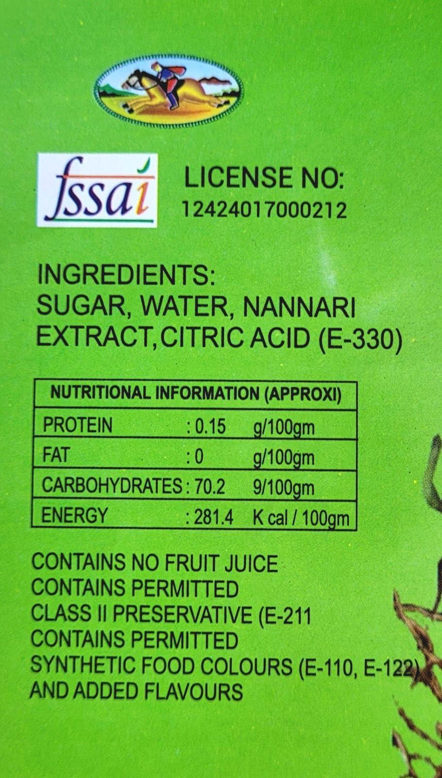 Generic Sellamuthu Nannari Sarbath/Sarsaparilla/Naruneendi (Red Colour) (Pack Of 2, 700Ml Each) - Syrup