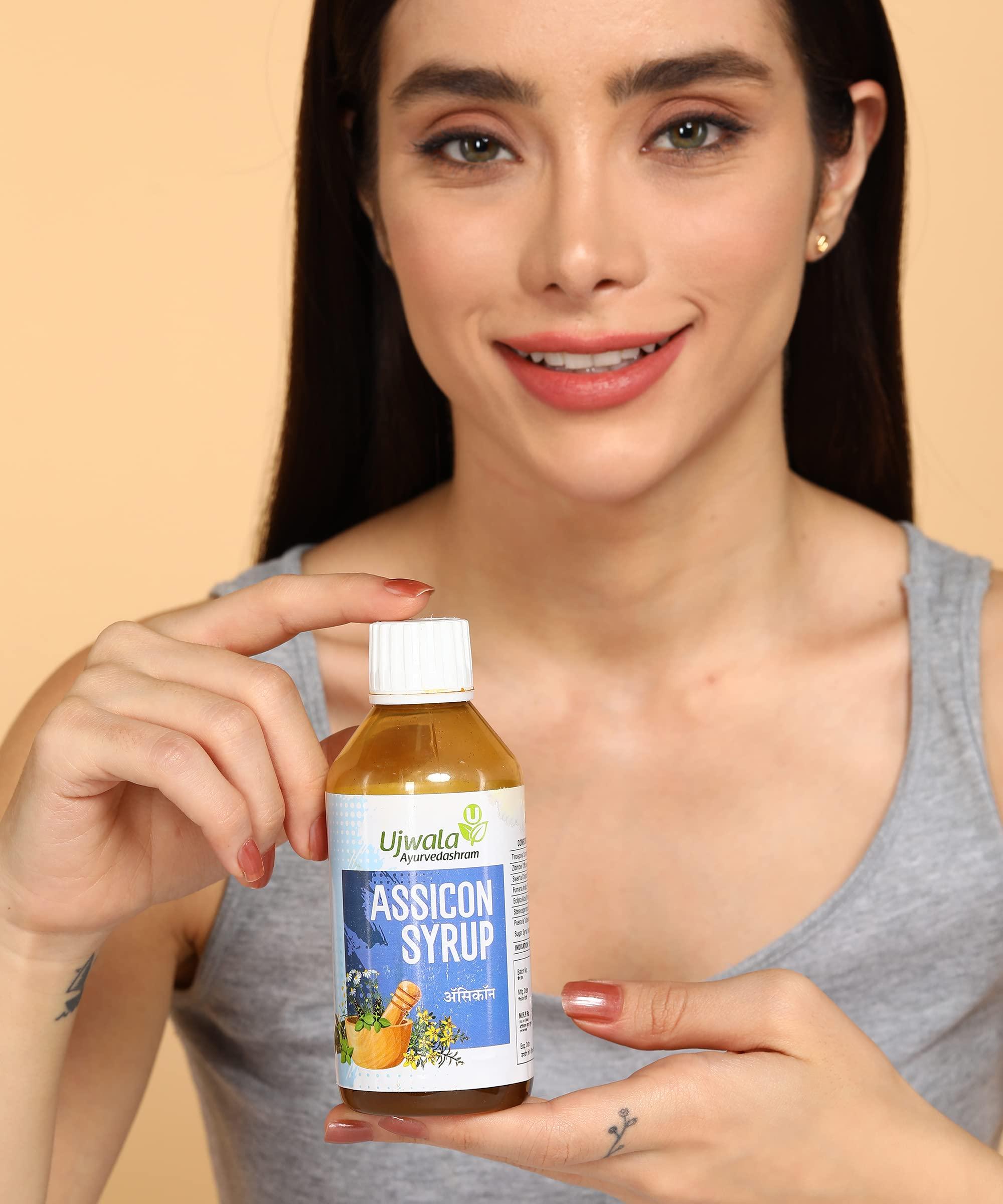 Ujwala Ayurvedashram Ujwala Ayurvedashram Livcon Capsule And Assicon Syrup Kit For Gas Problem For Urticaria | Hives Problem | Combination Of Guduchi,Bhuiamla,Pitpada,Bhringraj ||