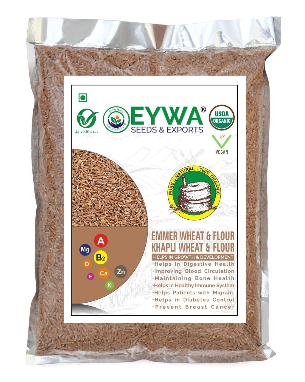 Eywa Seeds & Exports Pvt Ltd KHAPLI WHEAT GRAINS (15 KG) for eating and cooking | khapli gehu daane | Produce of India from Organic Farms | BY EYWA