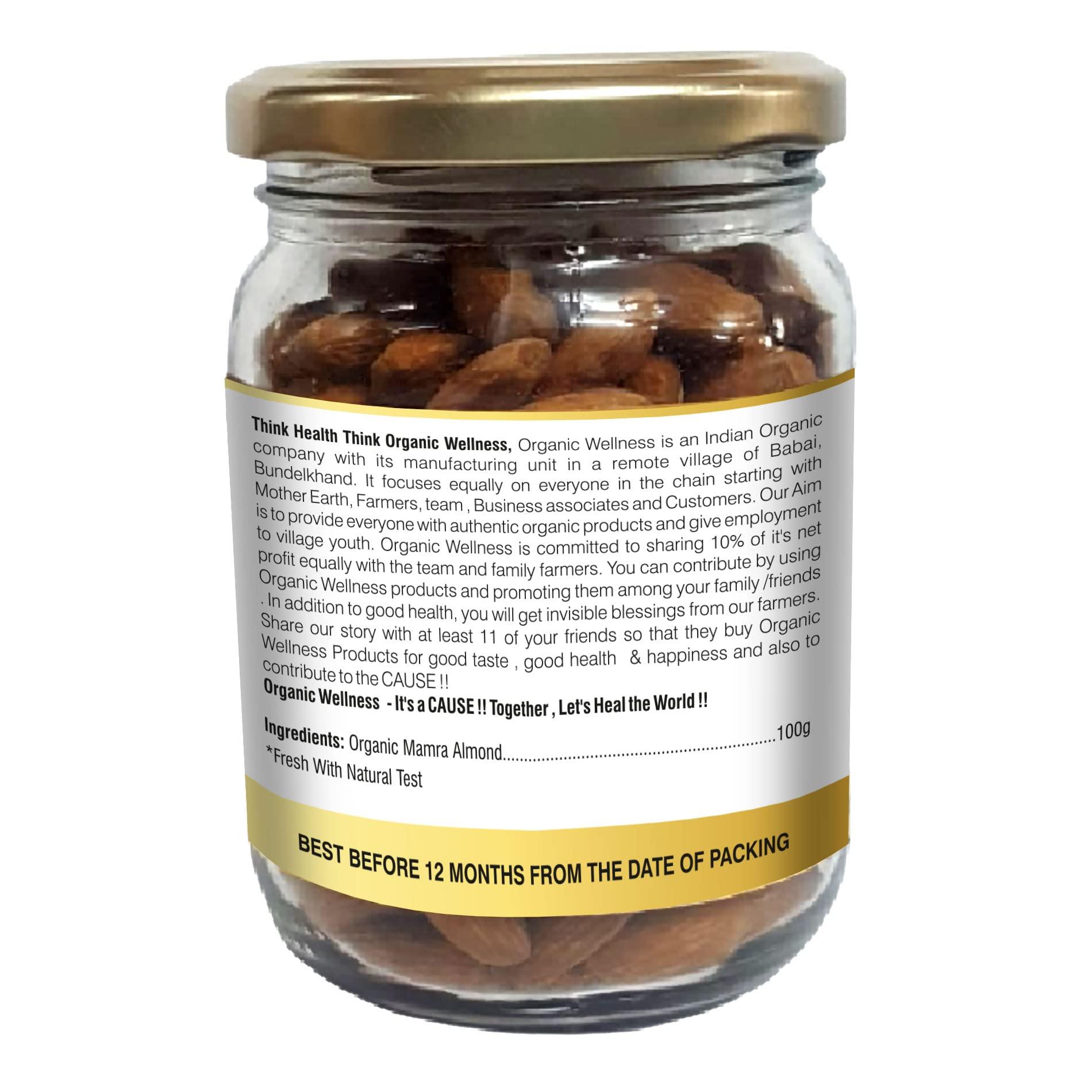 Organic Wellness Organic Wellness Dry Fruits Mamra (Kashmiri) Almond | Quality Badam Giri | High in Fiber & Boost Immunity | Real Nuts | Whole Natural Badam
