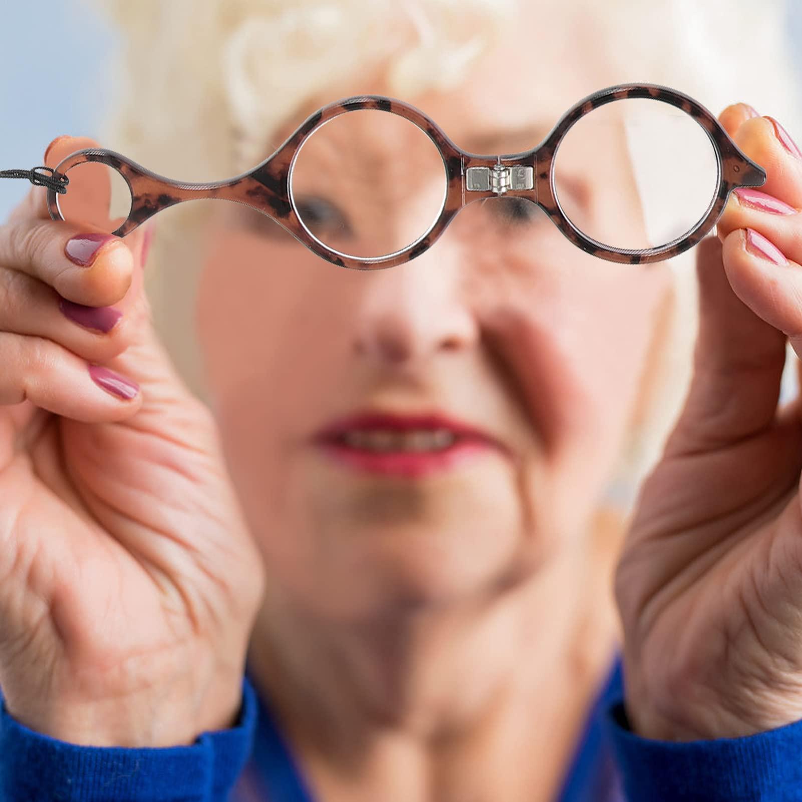 FOMIYES FOMIYES Necklace Folding Reading Glasses, 2 Pcs 1 Set Portable Hanging Neck High- definition Glasses, Exquisite Mini Readers Glasses for Men Women