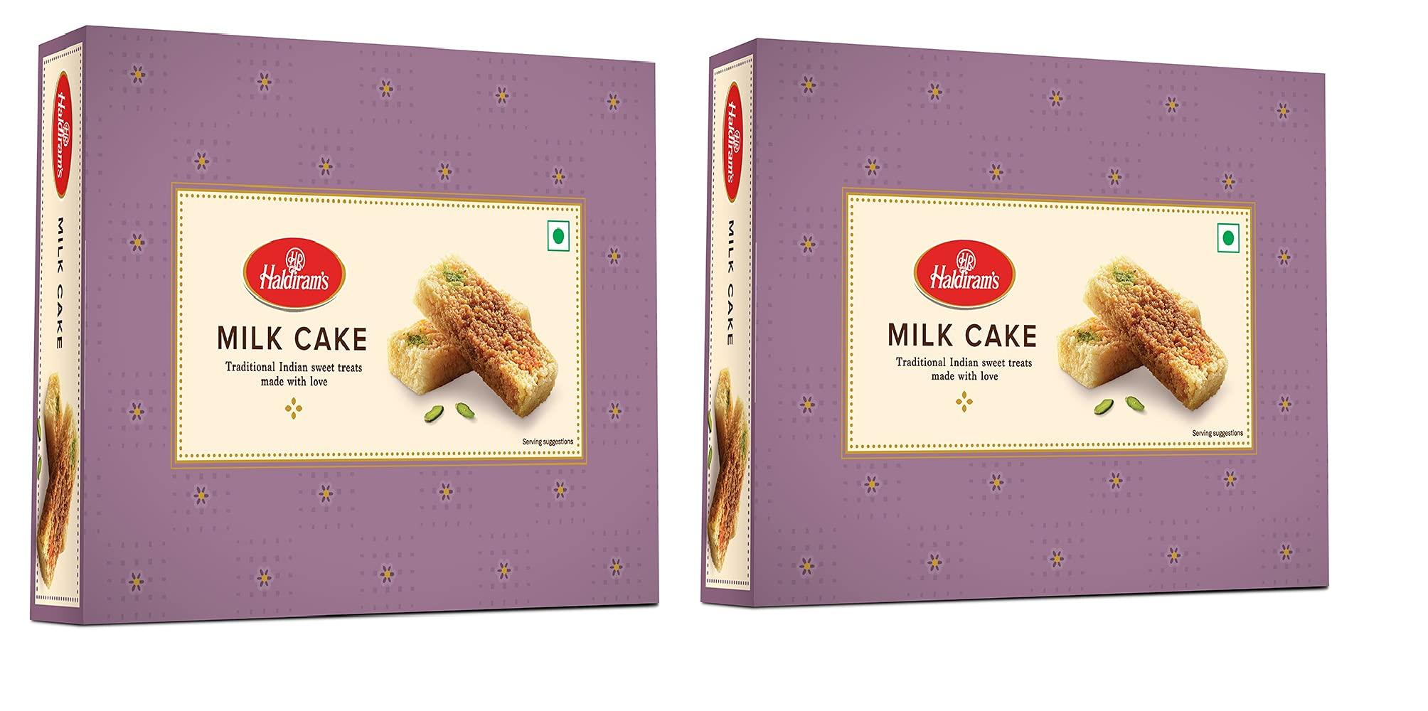 Haldiram’s Haldiram\'s Milk Cake 200 g x 2 | Rich And Creamy | Premium Handcrafted Traditional Sweets | Great Sweets Gift Pack | Indian Mithai | Milk Cake Sweets | Fresh Doodh Sweet | Festival Indian Sweets Box