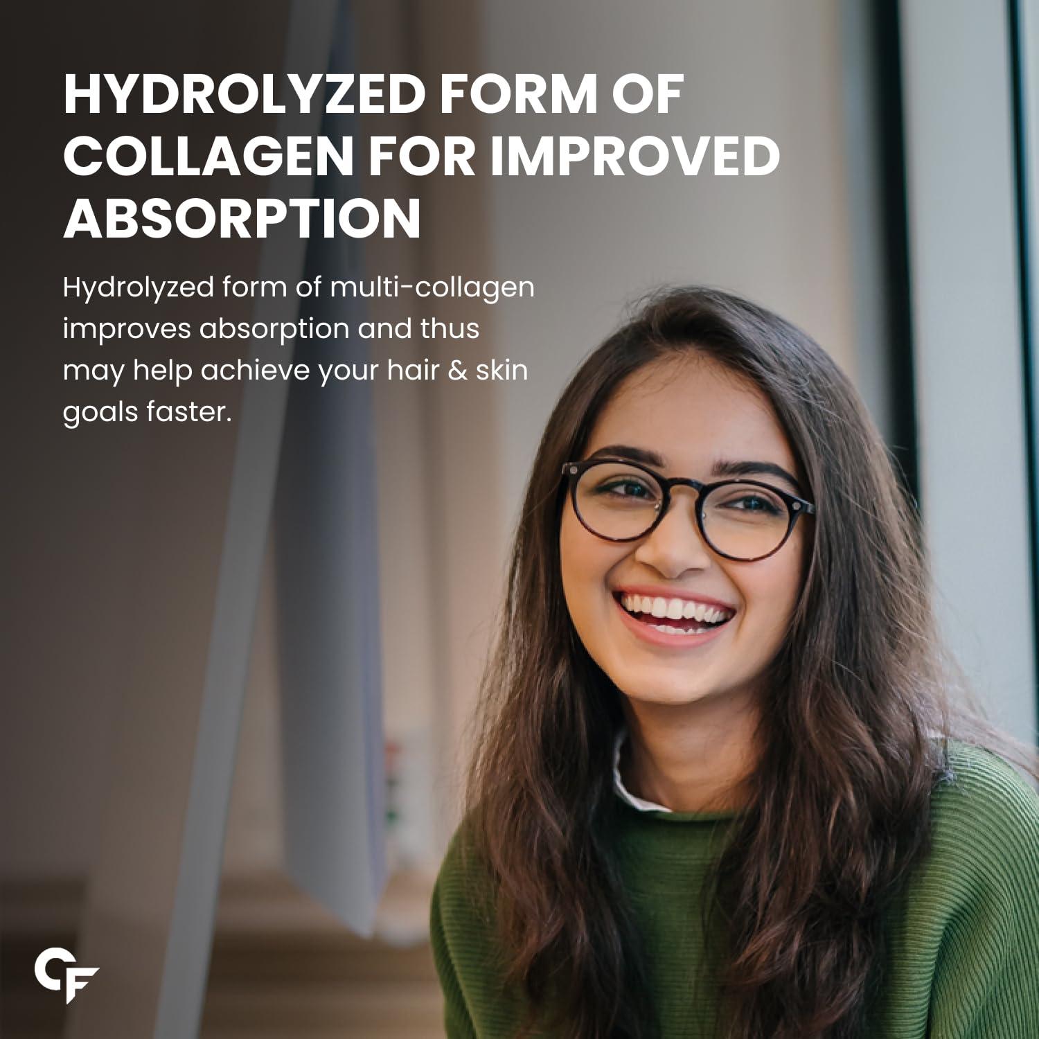 Carbamide Forte Carbamide Forte Hydrolyzed Multi Collagen Powder With Marine Collagen, All 5 Types of Collagen Peptides Included - TYPE I, II, III, V, X Collagen Supplements for Women & Men, Watermelon Flavor - 200g