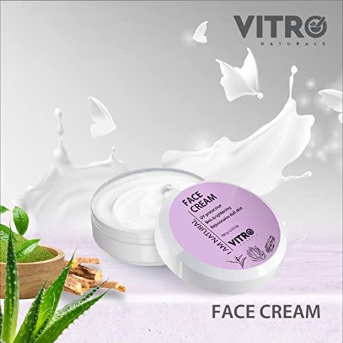 VITRO VITRO | Natural Face Cream For Dark Spot Reduction | Cream for Oily Skin & Dry Skin | Non-Greasy Moisturiser Cream with UV Protect | I AM NATURAL, 100 ml