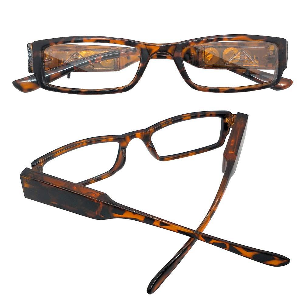 DuanMei Led Readers for Men and Women Magnifying Glasses with Light Reading Glasses With Light Led Magnifier Eyeglasses Nighttime Reader Compact Full Frame Eyewear Unisex Lighted Eye Glasses,+1.5