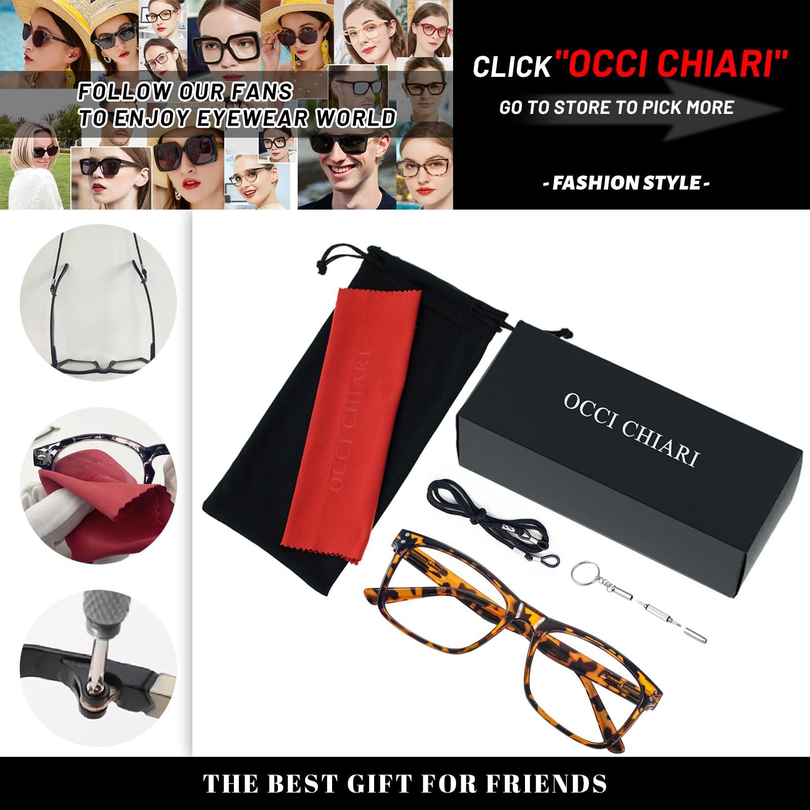 OCCI CHIARI OCCI CHIARI 2.25 Reading Glasses Men Fashion Rectangle Readers Brown Eyewear(1.0 1.25 1.5 1.75 2.0 2.25 2.5 2.75 3.0 3.5 4.0 5.0 6.0)
