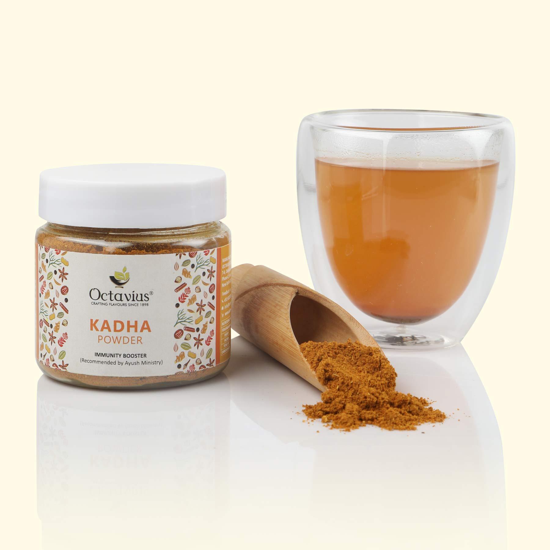 Octavius Octavius Turmeric Ayurvedic Kadha Powder - 75 gms | Ayush Kwath Kadha Powder helps relieve Cough and Cold | Immunity Booster Drink with Ayurvedic Herbs | Also Ideal to Make Ayurvedic Spiced Turmeric Latte Mix (Haldi Doodh) and Turmeric Tea