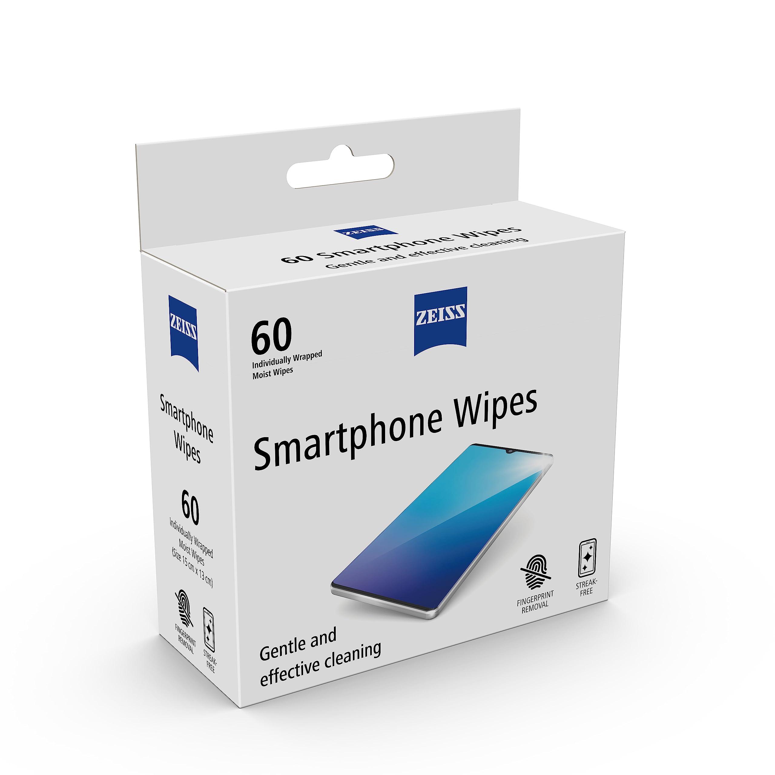 Zeiss ZEISS Smartphone Wipes 60 Count - Pack of 1| Perfect Screen Cleaner for Smartphones, Mobile Phone, Laptops, Tablets, TVs and other screen devices