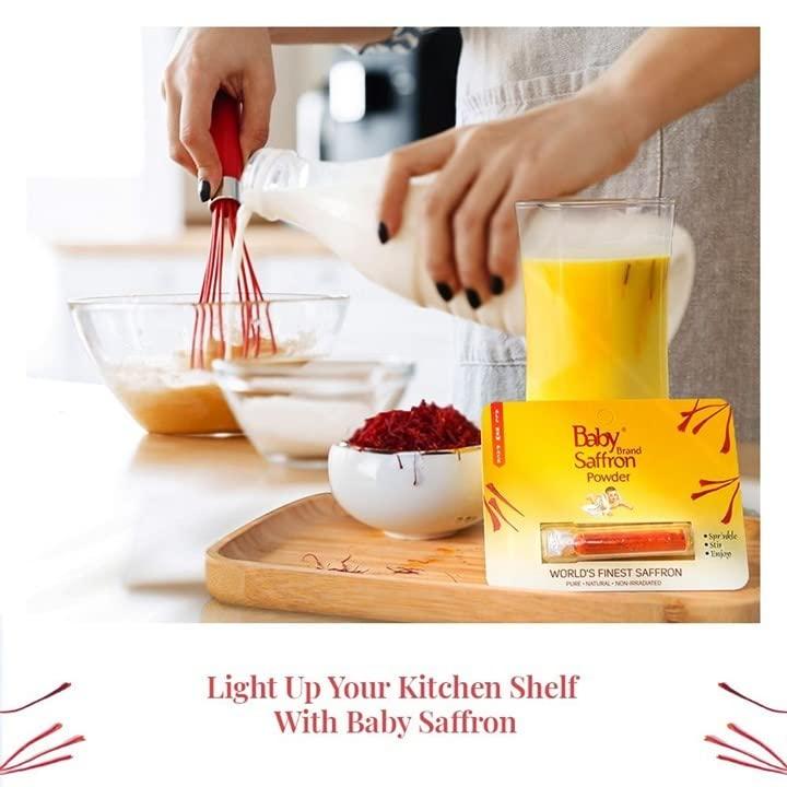 Baby Saffron Baby Saffron 100% World's Finest Mongra Saffron/Kesar Powder (A++++ Quality) For Tilak,Delicious Sweets, Pregnant Women, Skin Care (1 GM Each) (Pack of 3)