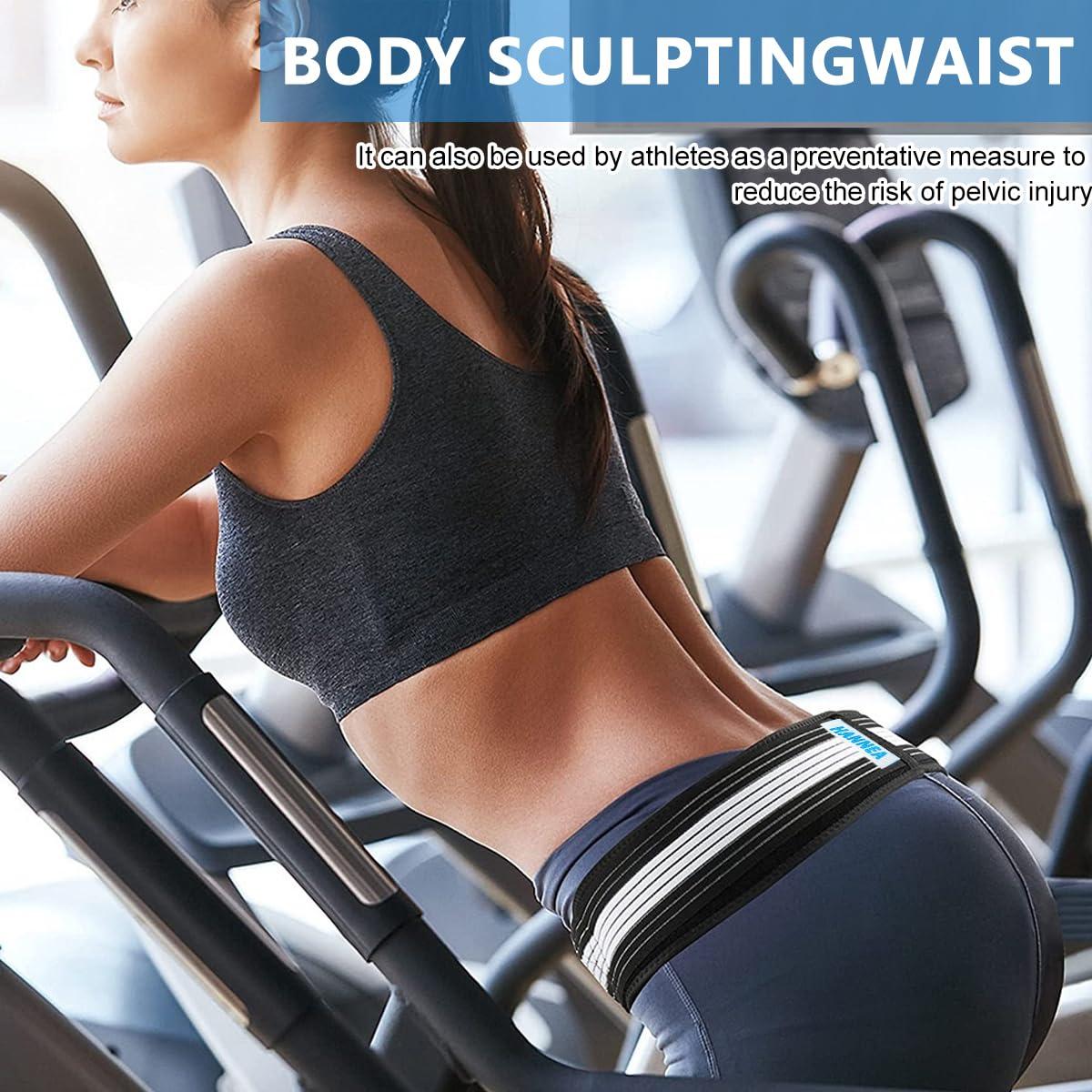 Hannea HANNEA Sacroiliac SI Joint Hip Belt - Lower Back Support Brace for Men and Women - Hip Braces for Hip Pain - Pelvic Support Belt - Trochanter Belt (Regular)( L140*9)