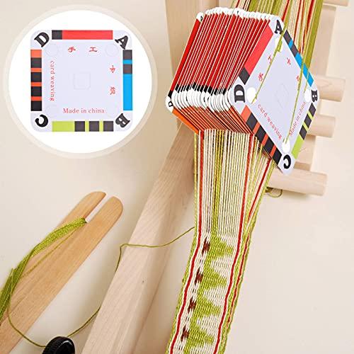 HEALLILY 100Pcs Weaving Cards Paper Loom Cards Tablet for Loom Weaving Supplies