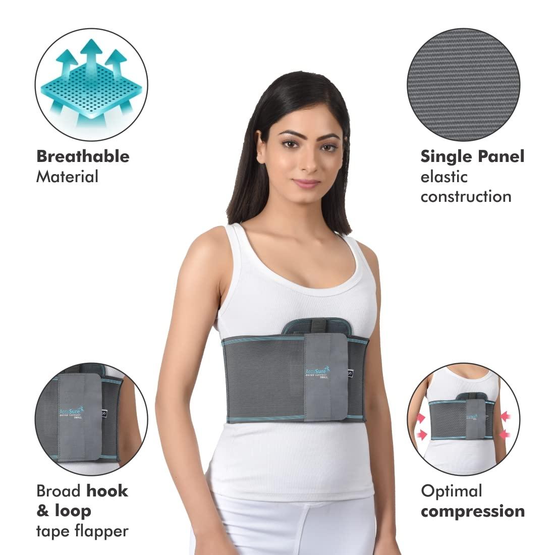 AccuSure AccuSure Rib Brace For Men And Women - Rib Support Compression Brace Belt-Large (S)