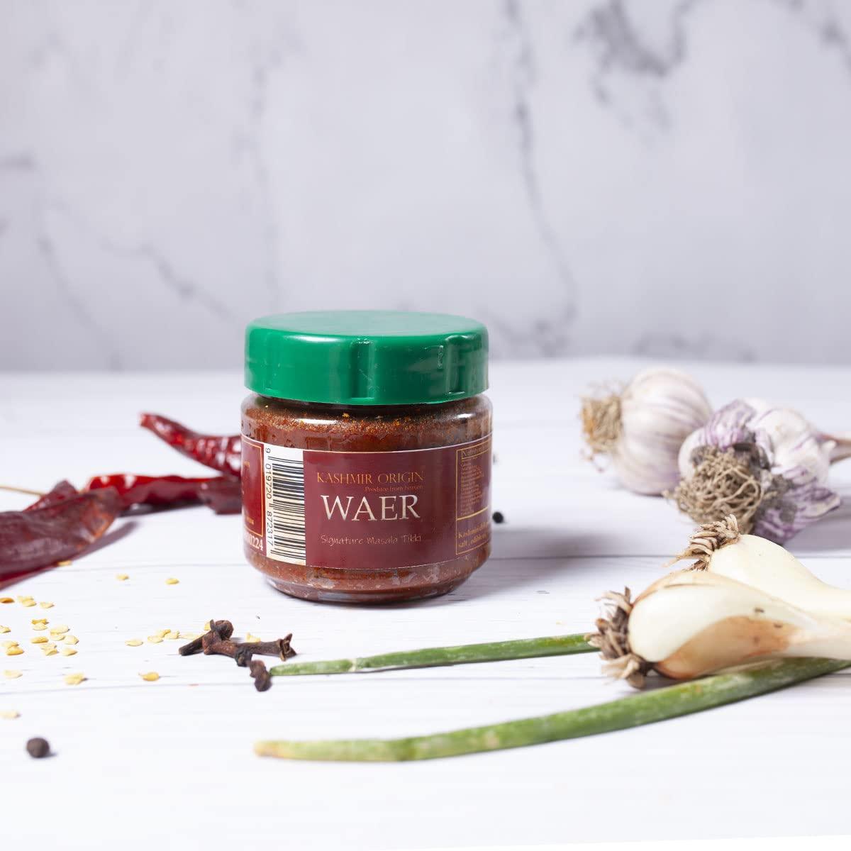 KASHMIR ORIGIN KASHMIR ORIGIN Traditional Kashmiri Masala Tikki | Waer Masala Ready to Use Tadka Masala| Mixed with Kashmiri Shallots & Kashmiri garlic (350 Gram)