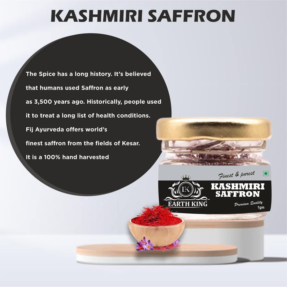 EARTH KING EARTH KING Kashmiri Shilajit/Shilajeet Resin | Raw Shilajit | Shudh Shilajit | Original Shilajit (Semi Liquid) - 20G with Pure A++ Grade Kashmiri Saffron 1GM Combo Pack