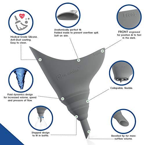 CIRCE CARE CIRCE CARE SuAmiga Female Urination Device, Collapsible with Carry Bag;Reusable,Compact,Discreet Silicone Pee Funnel for Women to Pee Standing Up;Lightweight Portable Urinal for Outdoor Activities