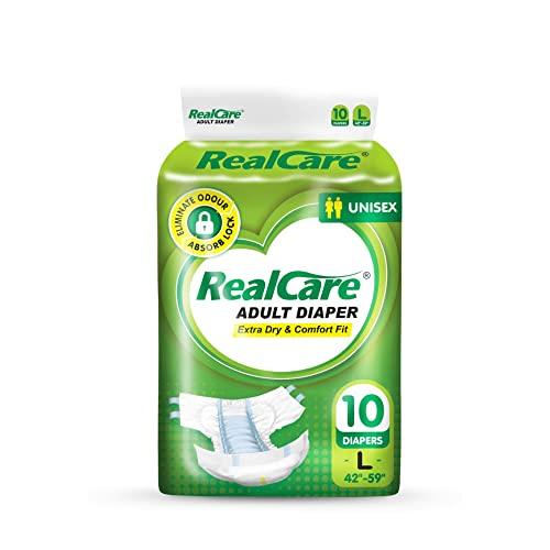 Realcare Realcare Adult Diapers (Large, 42" -59", 105 -150 cm) -10 Pads