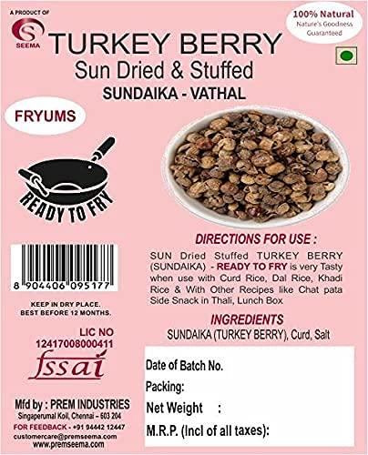 Seema Seema Sun Dried Turkey Berry, 350 Grams (sundakkai Vathal)