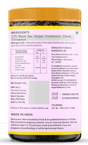 TEACURRY TEACURRY Bombay Masala Chai (200 Grams, 100 Cups) - Mumbai Spiced Tea for Digestion and Immunity - 100% Natural Flavoured Tea with Real Spices | Refreshing & Tasteful Bombay Masala Flavor Chai Tea