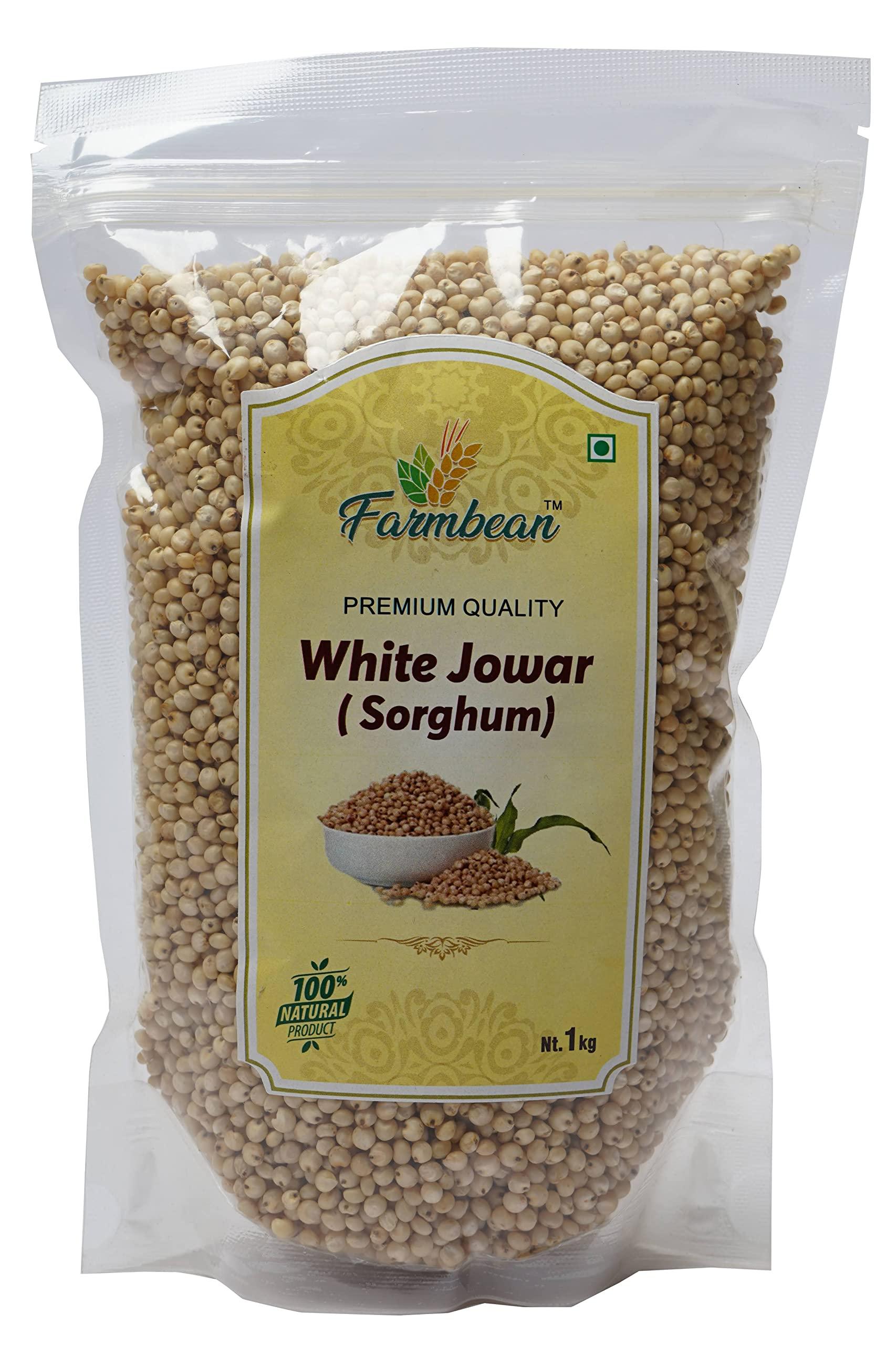 Farmbean Farmbean Whole White Jowar Grains | Sorghum | Jonna | - 1 KG