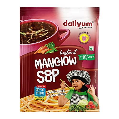 dailyum Dailyum Instant Soup Combo |Manchow Sip-a-Soup Pack Of 6 | Instant Hot & Sour Sip-a-Soup Pack Of 6 | Crispy Fried Noodles 200 Gram | Combo Pack |100% Natural | No MSG
