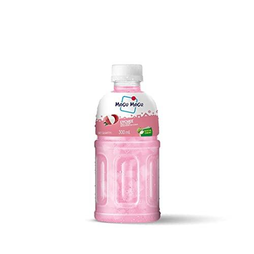 Mogu Mogu Mogu Mogu Lychee Juice with 25% NATA De Coco | Energy Booster Drink | Full of Natural Fruit Fibres | No Added Preservatives and Artifical Colours - 300ml(Pack of 12)