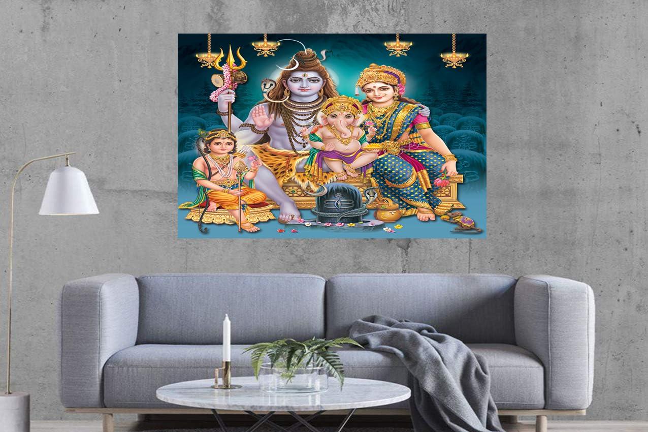 mansh adworld,h1/64A,budh vihar phase-1 new delhi- 3D HIGHTH Qwality SHIV PARIWAR ,Big Saij Large living room hall ofish spash ,water proof washebal plain item walpeper Home Decor Home Imprument,wall sickar,wall maunt self laif,1{saiz-36 in x 24 in} in }