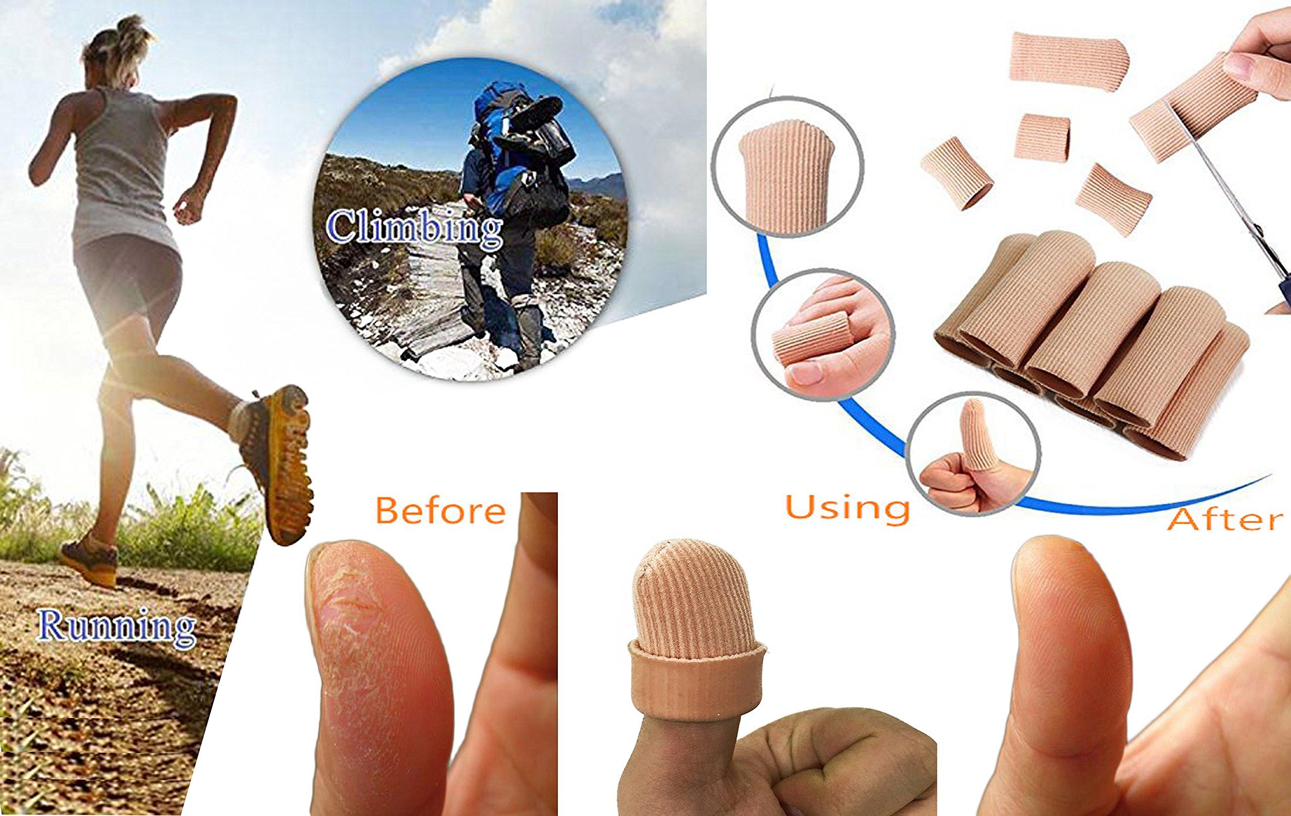 ERGOfoot ERGOfoot 6 Pack Toe Caps Close Finger Toe Sleeve Tubes Toe Protectors Gel Rubbing Tube to Prevent Bunions, Hammertoes, Callus, Corn, Blisters(Diameter 1.5cm)