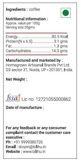 Bili Hu Bili Hu 70% Arabica 30% Robusta Blend Coffee | Whole Beans - 200G | Made with 100% Specialty Grade Arabica & Robusta Freshly Roasted Coffee Beans