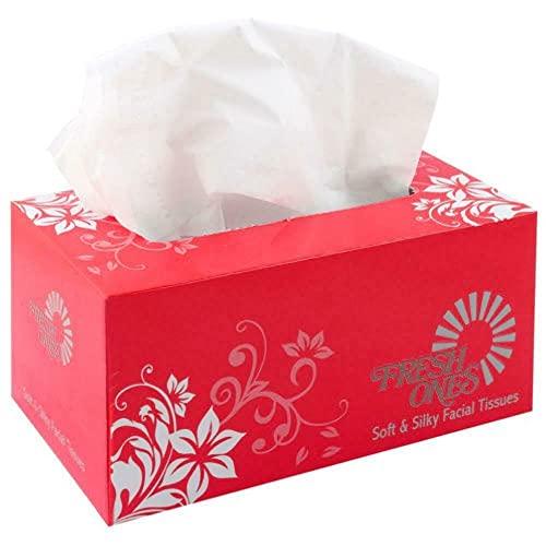 Fresh Ones Fresh Ones Facial Tissues Papers 800 Pulls 2 Ply Soft & Silky Napkins Wipes ( Pack of 4 )