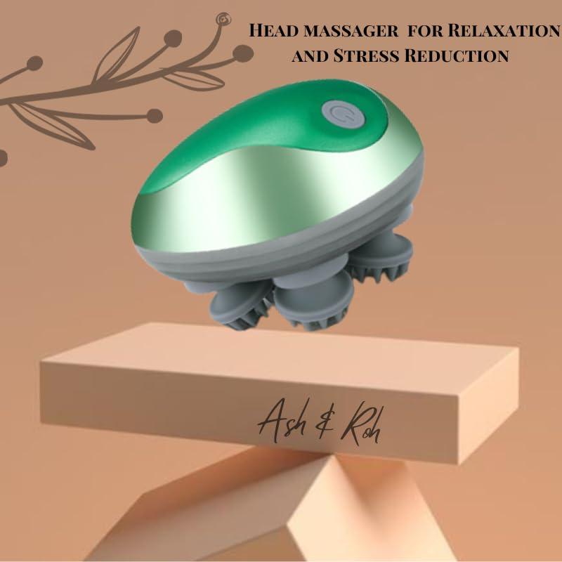 Ash & Roh Ash & Roh Electric Scalp Massager,Massager for Cat with 4 Massage Claws,Waterproof Portable Head Massager,Hair Growth Waterproof Body Massager for Pet Head Massage (green gold head massager)