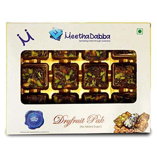 MEETHADABBA MeethaDabba Anjir Pak, Sugar Free Indian Sweet, No Added Sugar, Dry Fruit Mithai, For Diabetic Patients, Anjeer Dry Fruit Pak, 12 pcs 250 grams