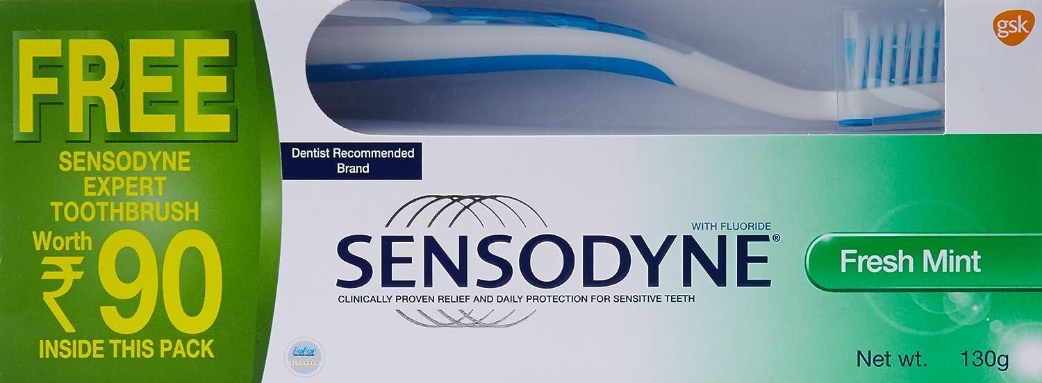 Sensodyne Sensodyne Sensitive Toothpaste Fresh Mint - 130 G Relieves,Cold Relief,Freshness,Freshening,Clean Plus Free Expert Sensitive Toothbrush