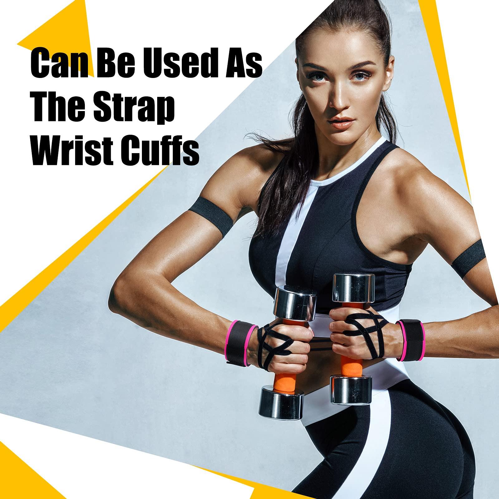 Kasyat Kasyat 4 Pieces Ankle Wrist Straps Adjustable Padded Ankle Cuffs Soft Cable Machines Straps Exercise Cuff Attachments Ankle Cable Attachments Bands for Gym Arms Legs Exercise Men Women