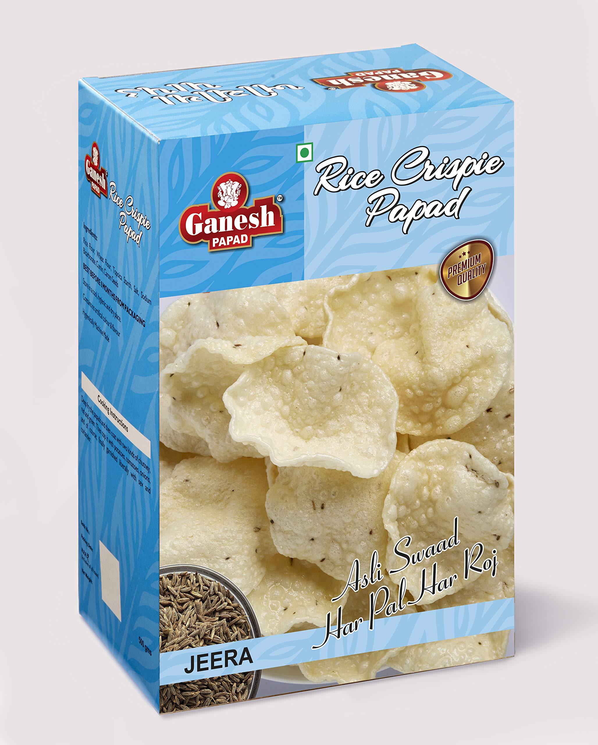 Ganesh Papad Ganesh Rice Crispy Jeera Khichiya Papad- 500 gm 1.5\" inch