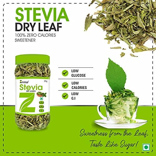 ZINDAGI Zindagi Stevia Dry Leaves 35gm & Stevia White Powder 50gm - Natural Stevia Sugar Subsitute - Sugarfree (Stevia Combo Pack)