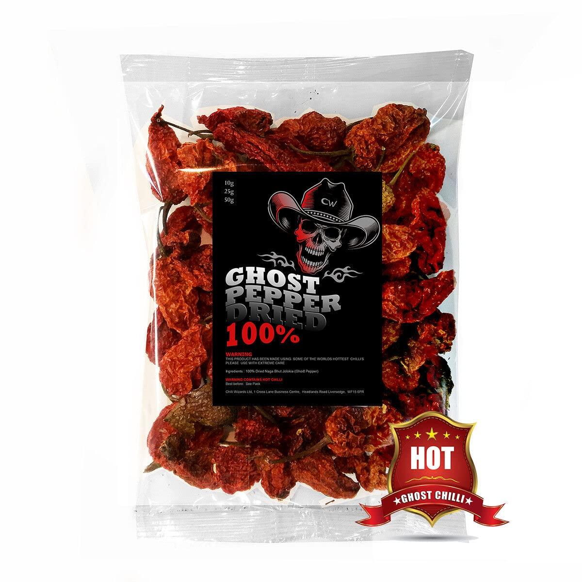 PURE PIK Pure Pik Bhut Jolokia Chilli Whole 50 Grams | Ghost Pepper | Naga Chilli | King Chilli |Raja Mirchi | Oven Dried | Organically Grown |40-45 Chilli Pods