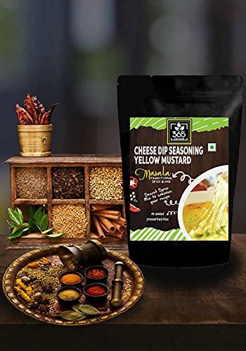365 STORE TO DOOR 365 STORE TO DOOR Indian Spice - Cheese Dip Seasoning Masala, 250 gm | Yellow Mustard | Homemade Powdered | for Healthy Cooking | Ready to use | All Seasonings Spices | Pure & Hygiene | Spice Mix