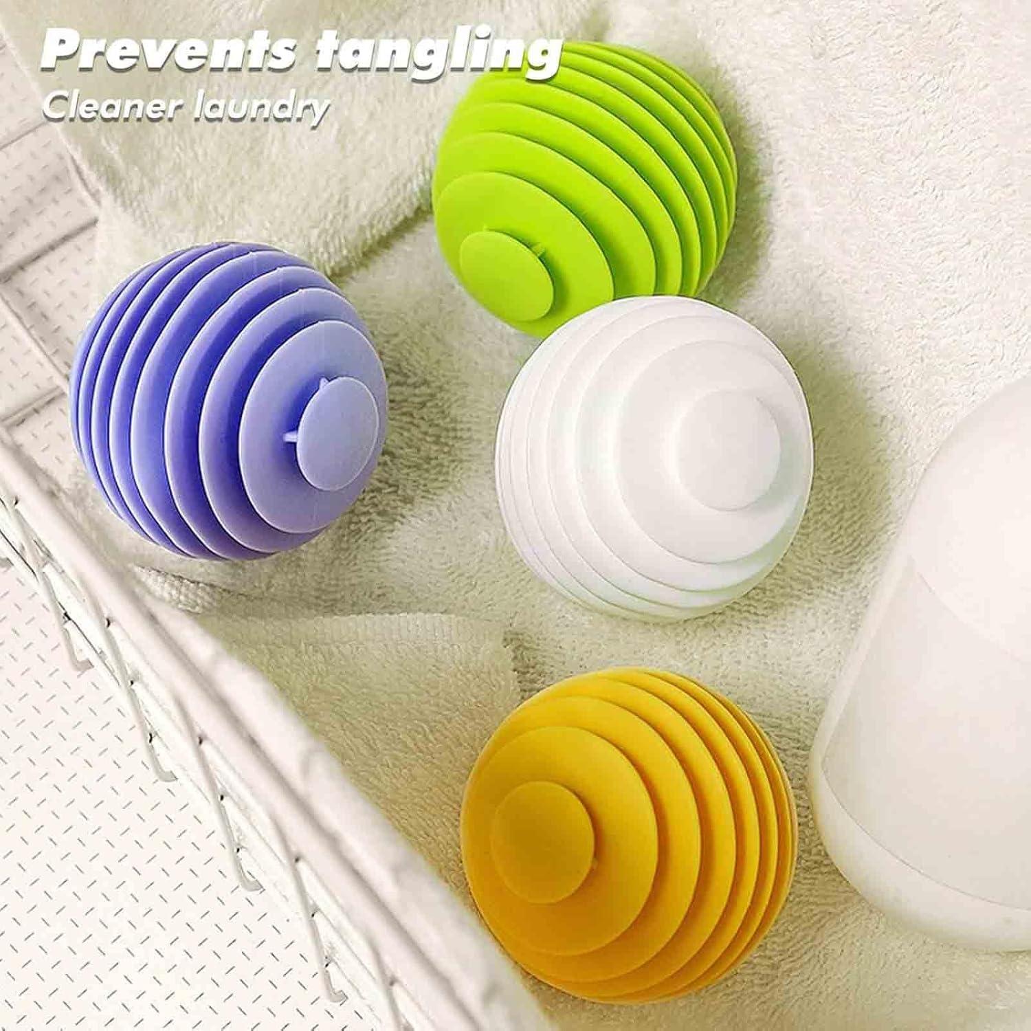 GIOGD GIOGD Laundry Detergent Ball 3 pcs Pods Washing Machine Strong Decontamination Detergent Clothe Liquid Dispenser Ball Reusable Dryer Balls, Soft Gel Laundry Balls Anti-Tangle (Multicolor)