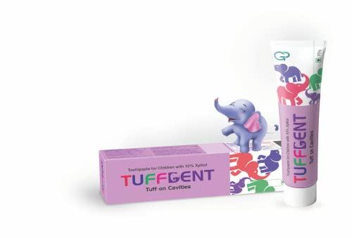 Generic Tuffdent Kids Toothpaste with 10% Xylitol | Tuff on Cavities | Prevent Tooth Decay | Controls Plaque | Bubble Gum Flavour (Pack of 3) 70g per pack