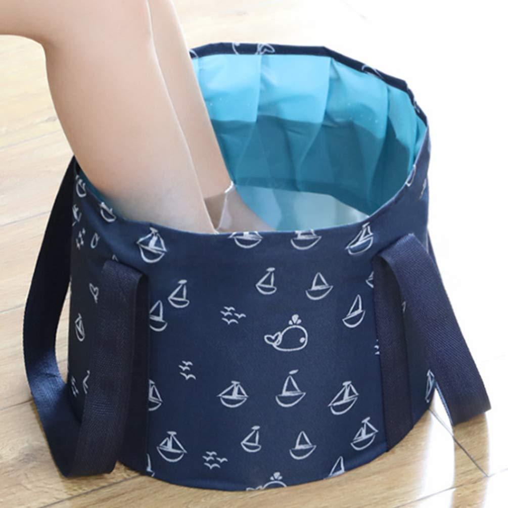 SUPVOX SUPVOX Pool Foot Wash Basin, Foot Bath Basin Feet Soak Tub Foldable Convinent for Home Outdoor Travel (Dark Blue, Large Size)