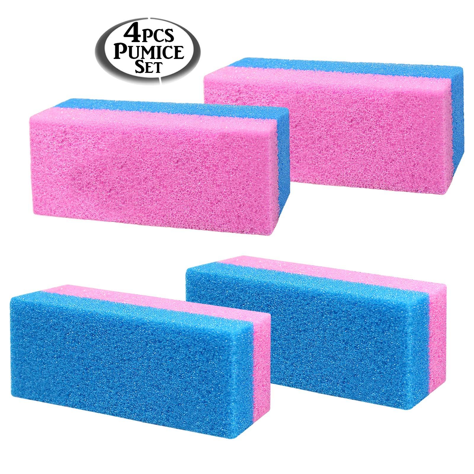 Anapoliz Pumice Bar 4 Pcs Set | Dual Sided Extra Coarse | Exfoliating Foot File | Heel & Feet Scrubber Pumice Sponge | Foot Pad Buffer Callus Remover | Synthetic Pumice Stone for Dry Skin Pedicure |By Anapoliz
