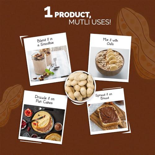 Beanut Beanut Chocolate Peanut Butter Creamy - 340gm | Classic Peanut Butter with Rich Fiber | Non-GMO, Gluten Free, Vegan & Cholesterol Free