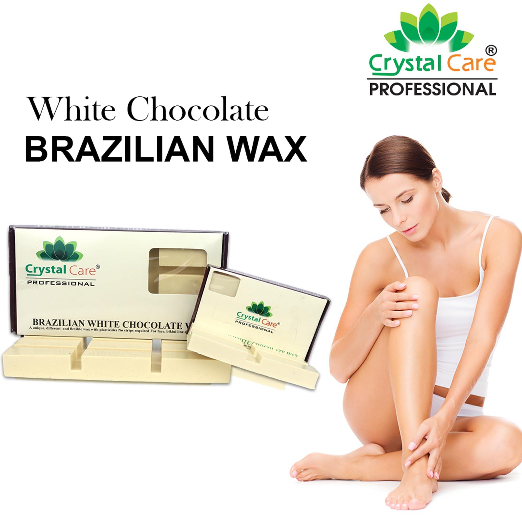 CRYSTAL CARE CRYSTAL CARE Brazilian White Chocolate Wax - Premium No Strips Required Hair Removal for Face, Bikini Line & Underarms | 100g Pack | Gentle and Effective Brazilian Wax with Delightful Chocolate Scent | Ideal for Sensitive Skin | Salon-Quality Results