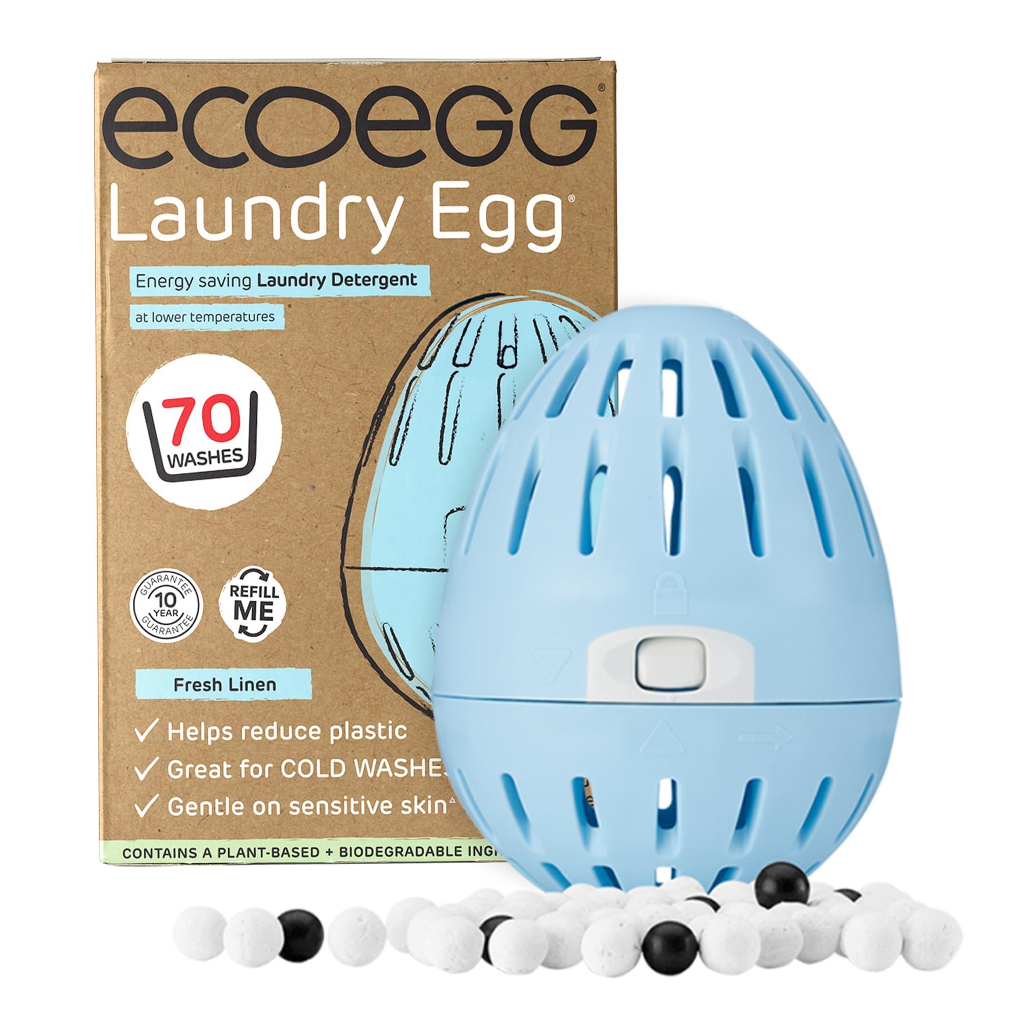 Ecoegg Ecoegg Laundry Egg | Detergent & Fabric Conditioner Replacement | Non bio, no enzymes, phosphates, bleach (Fresh Linen)