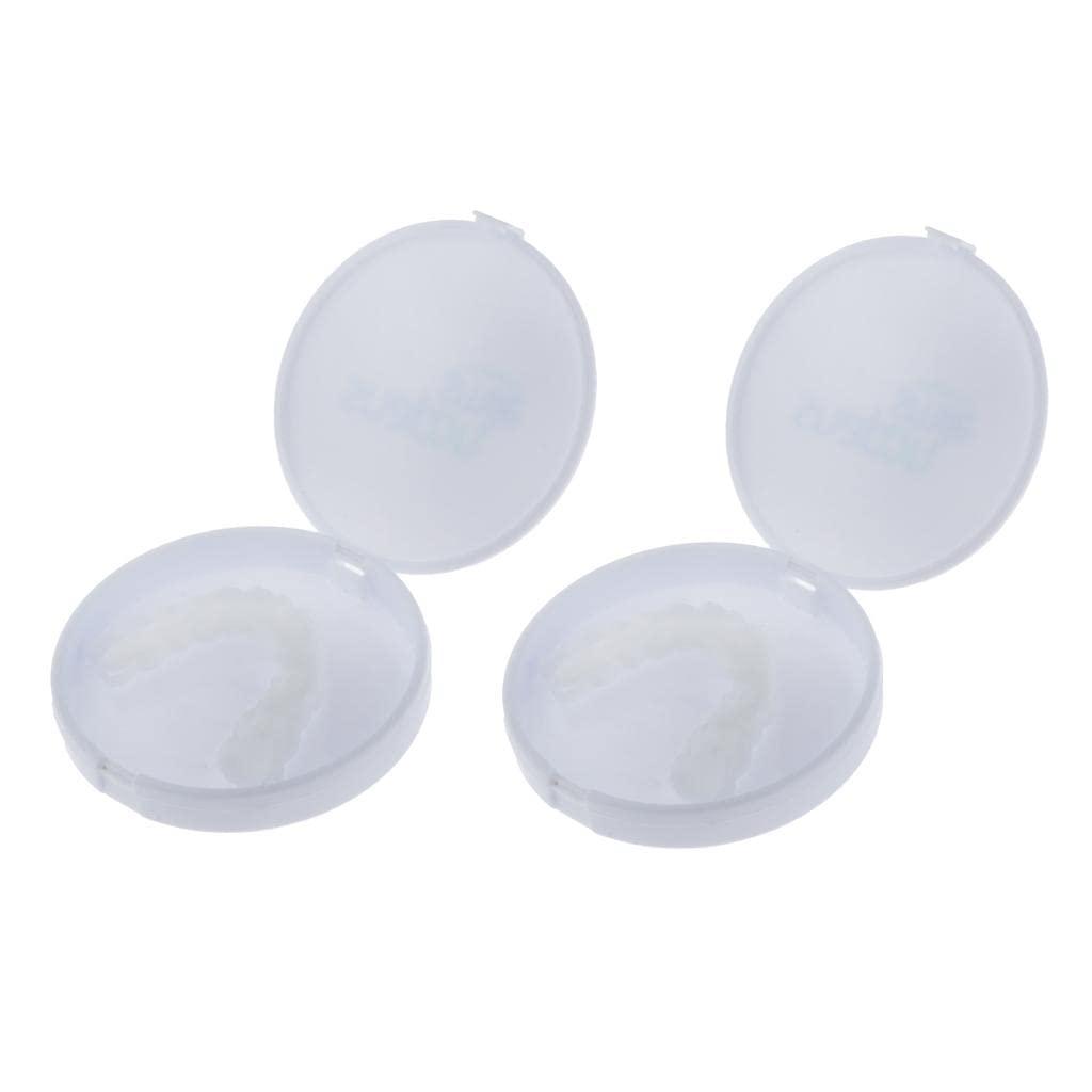 LICHTS LICHTS 2 Pcs Silicone Lower False Teeth Dental Veneers Dentures Fake Tooth w/Case