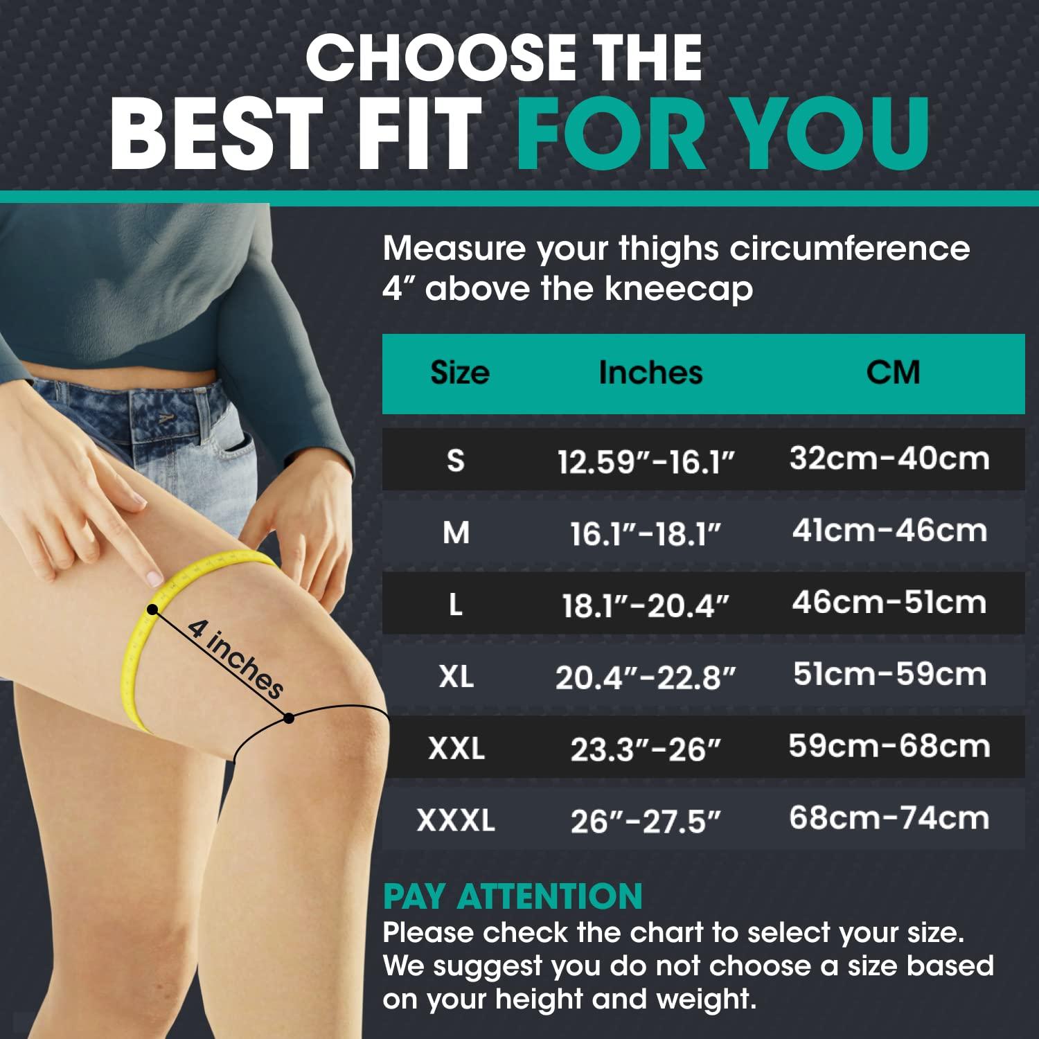 Modvel Modvel 2 Pack Knee Compression Sleeve | Knee Brace for Men & Women | Knee Support for Running, Basketball, Weightlifting, Gym, Workout, Sports - Please Check Sizing Chart (Small, Black)