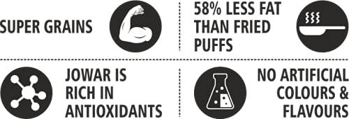 HEKA bites HEKA bites Roasted Jowar Puffs Cheesy Salsa - Pack of 6| 90 Kcal per serving| Made with 80% Jowar| Healthy Snack| Sugar Free| High Protein and Fibre| Cholesterol Free| Gluten Free (30g x 6)