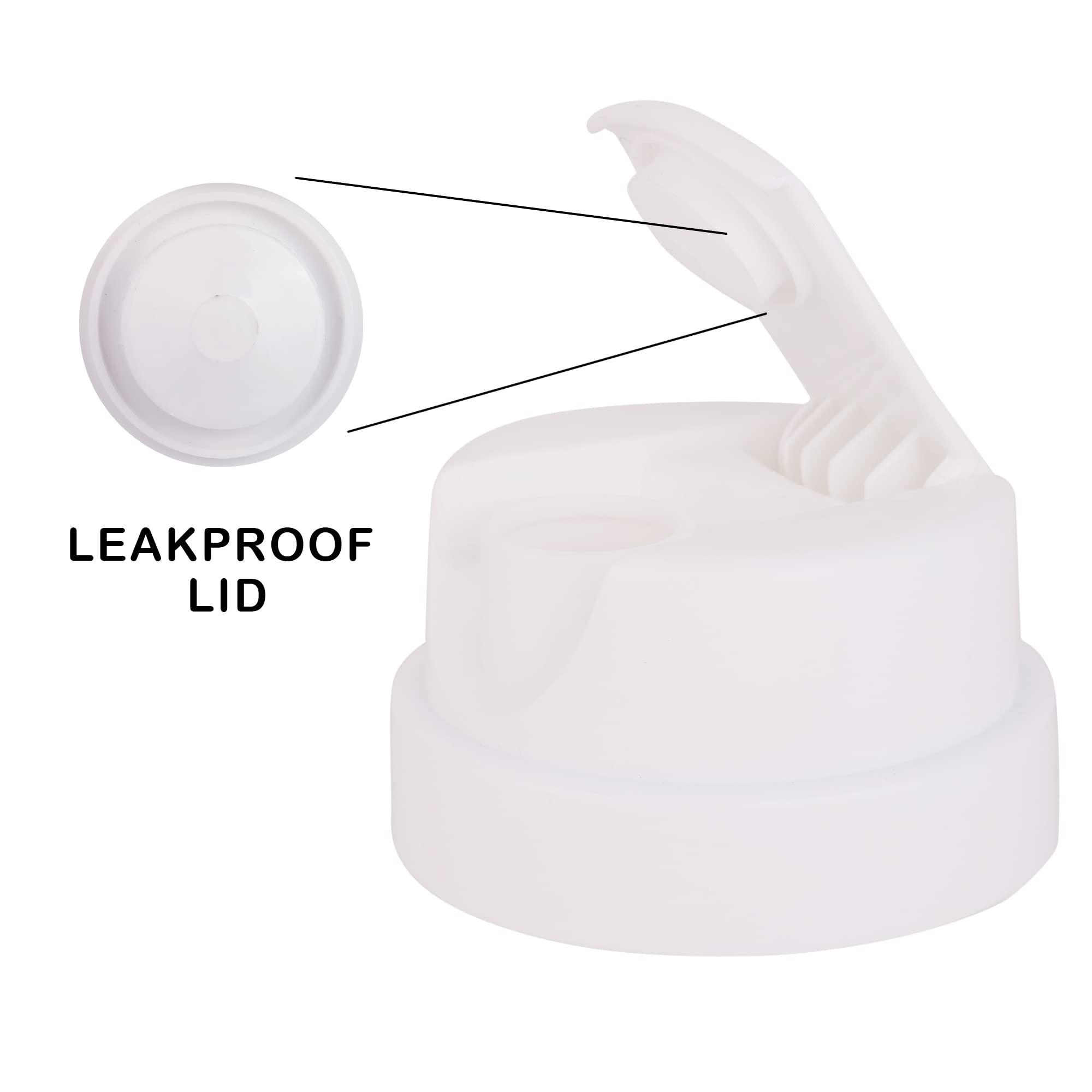 WERFIT WERFIT Shaker Bottle 600ml, Shaker Bottles For Protein Shake, Leakproof, Sipper Bottle, Pre Workout And BCAAs & Water BPA Free Material-White