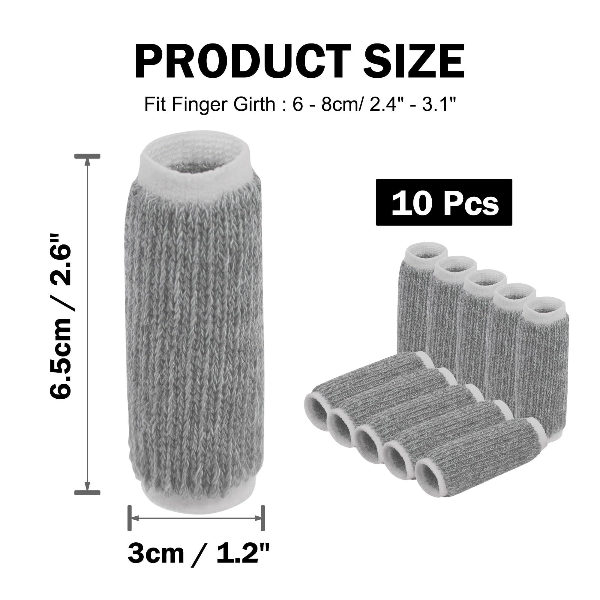 uxcell Generic Volleyball Elastic Breathable Thumb Support Protector Finger Sleeve 10 Pcs Gray