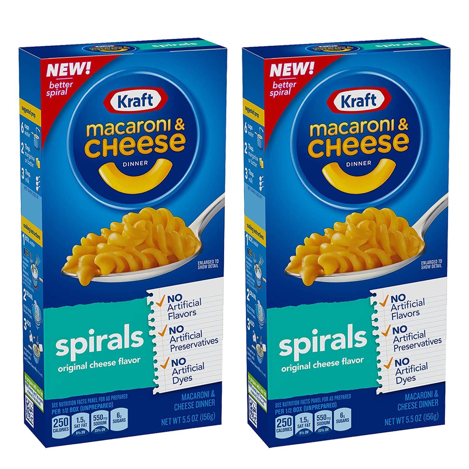 Kraft Kraft Macroni and Cheese Dinner, Spirals Pack of 2, x 156 g